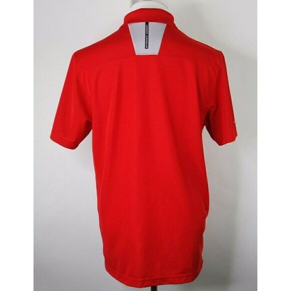 Under Armour Heatgear Loose Fit Coldblack Mens Size Large Red S/s Polo Shirt Euc - Picture 3 of 10